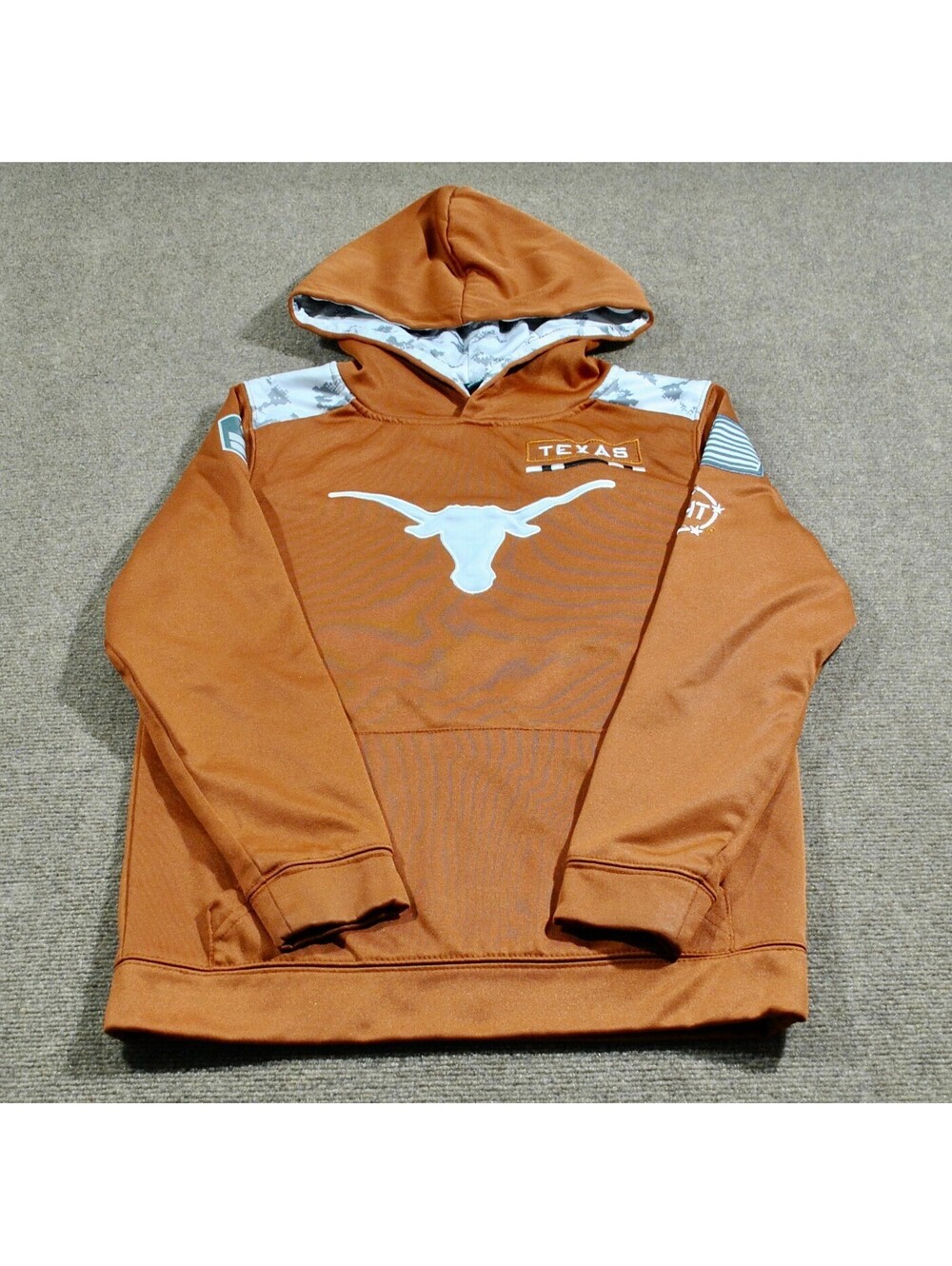 Texas Longhorns NCAA Football Hoodie Military USA Sweatshirt Youth Medium 12-14